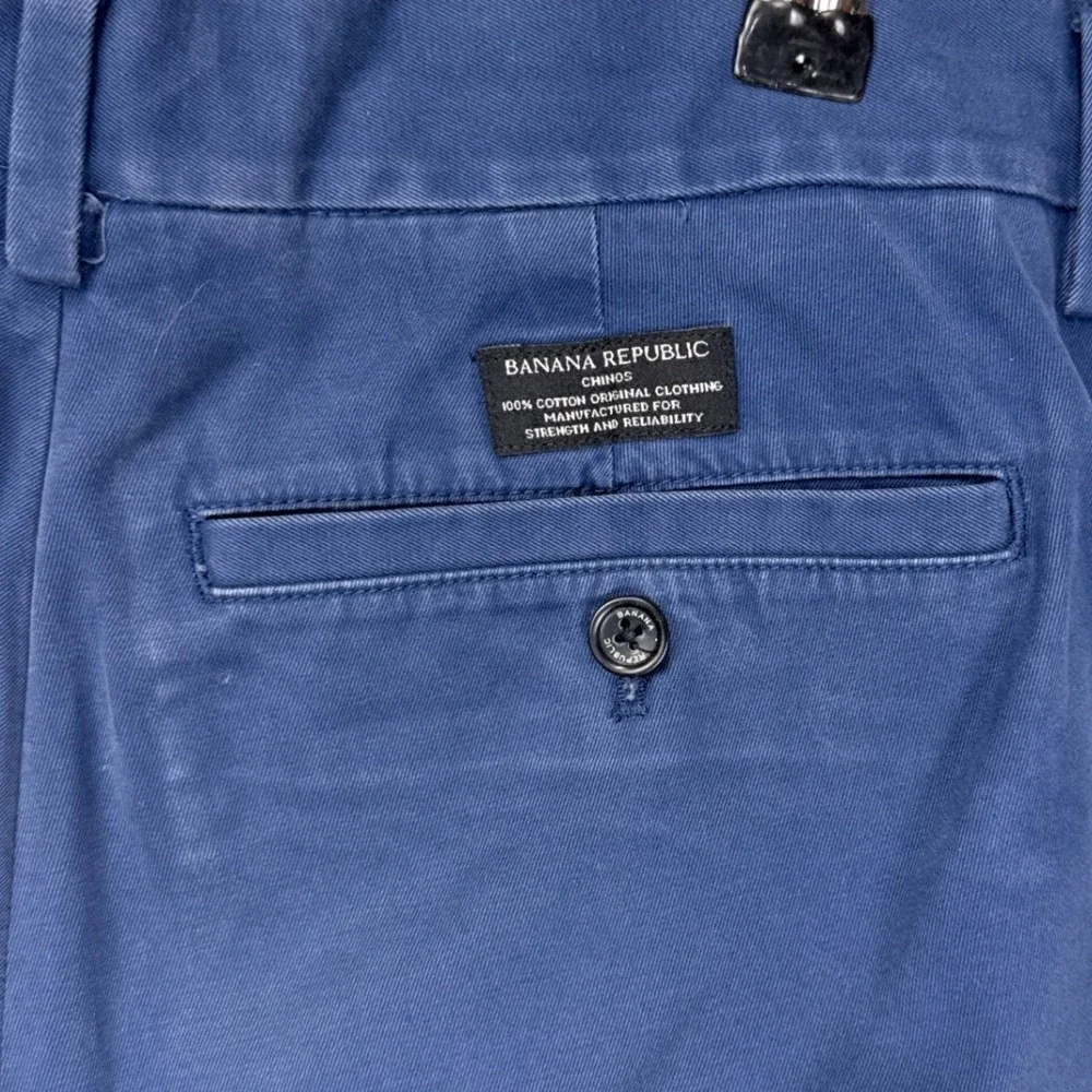 Banana Republic Chino Pants 36x28 Blue 100% Cotton Straight Leg Casual Mens